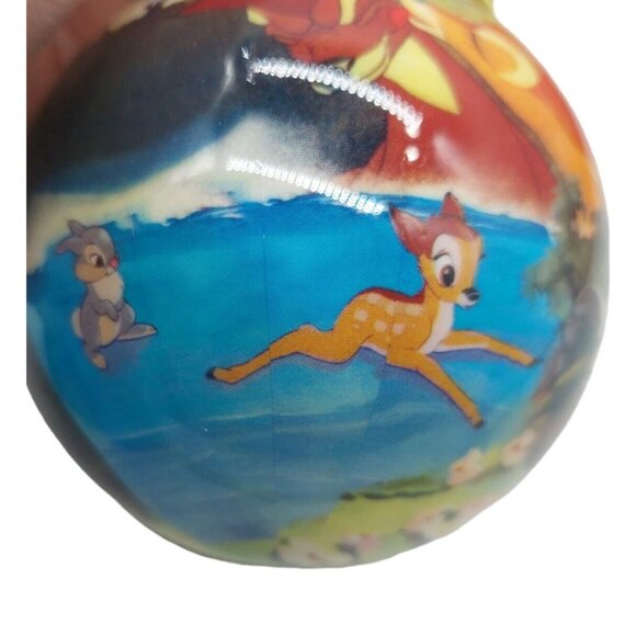 Disney Bambi Christmas Ball Ornament Yellow Green Ribbon Paper Mache - Picture 10 of 11